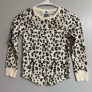 Old Navy Leopard Print Kids Long Sleeve Top Size Medium